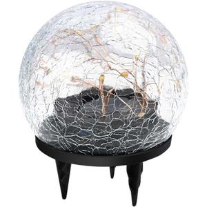 Outdoor Solar LightsCracked Glass Globe Outdoor Waterproof LightsSuitable for courtyards, Sidewalks, Paths and Gardens.