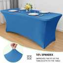 2 x Obstal 6ft Stretch Spandex Table Cover for Standard Folding Tables - 2 Pack Universal Rectangular Fitted Tablecloth Protector for Wedding, Banquet and Party,72L x 30W x 30H Inches, Aqua, 2pc