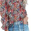 Dokotoo Women's Soft Blouse (X-Large, Blue)