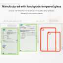 2 x 12"x8" Small Clear Tempered Glass Cutting Board,Non-Slip Dishwasher Safe Heat & Shatter Resistant Cutting Board for Kitchen Countertop Meal Prep (Red-Small)