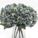 Kimura's Cabin 6pcs Artificial Silk Hydrangea Flowers Vintage Fake Bouquets Faux Hydrangeas Flower with Stems for Wedding Party Autumn Farmhouse Home Table Core Decoration (Deep Lake Blue)
