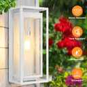 Large Outdoor Wall Sconce 2 Pack, 19" White Outdoor Light Fixture, Exterior Lighting Fixtures Anti-Rust Porch Lights with Clear Glass for Front Door, Garage