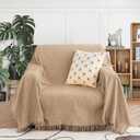 MEETSKY Recliner Couch Cover Sofa Cover Camel Couch Protector Sofa Throw Cover for Couches Feature Geometrical Woven Jacquard Fabric Couch Protector for Living Room (71"x 91", Medium, Sand)