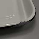 TableCraft 80012 Enamelware Collection Serving Tray, Solid White with Black Rim, Porcelain over Steel, Oven-to-Table, Retro Style, Induction Ready, Indoor/Outdoor Use, 16" x 11.5" x 1.5"
