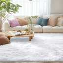 OLANLY 8x10 Machine Washable Large Area Rugs for Living Room, Bedroom, Soft Fluffy Shaggy Bedside Rug, Indoor Floor Carpet for Kids Girls and Boys, Dorms, Nursery, Home Decor Aesthetic, White