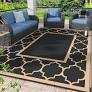 GENIMO 5' x 8' Outdoor Rug Waterproof for Patio Decor, Foldable Reversible Plastic Straw Area Rugs Mat for Camper, Outside Carpet for Rv, Deck, Porch, Picnic, Beach, Balcony, Black & Brown 1 sustainability feature