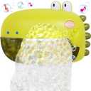 Grechi Dinosaur Bath Toys, Baby Bath Toys for The Baby Bathtub,Toddler Automatic Bubble Machine, Plays 12 Childrens Songs, Makes Great for Toddlers Age 2 3 Year Old Girl Boy (Cyan)