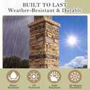 Maasechs 4 Piece 36'' x 6'' Stone Column Wrap with 2 Pieces 9'' x 6'' x 2'' Post Caps Faux Stone Column Wrap (Brown)