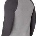 Hanes Men's Long-Sleeve Beefy Henley T-Shirt - Small - Oxford Gray/ Slate Heather