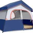 HIKERGARDEN 6-8 Person Camping Tent - Portable Family Cabin Tent for Camp, Windproof Fabric Camp Tent Outdoor for Hiking, Backpacking, Traveling