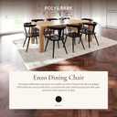 Poly & BARK Mid Century Modern Enzo Black Dining Chair Solid Oak Wood Splat Back Chair, 18" Seat Height, 32" Tall Stylish MCM Kitchen & Dining Room Chair - Set of 3