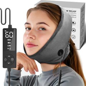 TMJ Heating Pad, Jaw Heating Pad, TMJ Relief Products Jaw, Plugin Face Heat Pad for Jaw, Chin, Facial, 4 Heat Levels, 4 Timer Settings