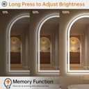 24"x36" Arched LED Lighted Bathroom Mirror with Lights