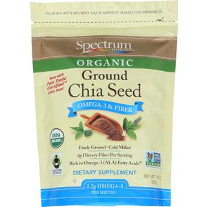 Spectrum Essentials Organic Ground Chia Seed, 10 oz (EXP 09/25/25)