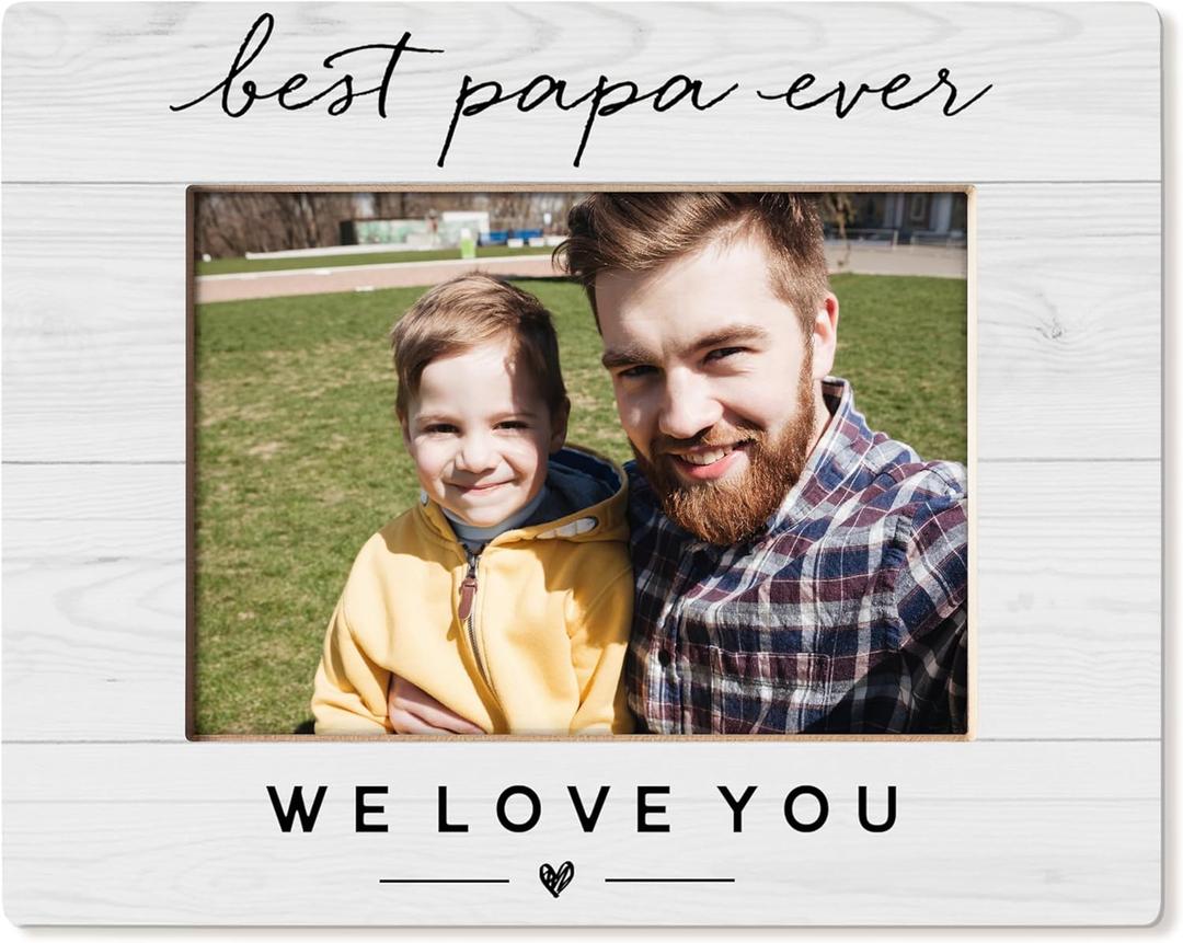 Papa Picture Frame 5x7, Best Papa Ever Grandpa Grandfather Gifts for Christmas Birthday from Grandkids, Grandpa Grandfather Gifts Picture Photo Frames for Tabletop Desk Decor