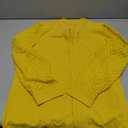 ZOOMOON Womens Work Tops Sheer Long Sleeve Shirts V Neck Chiffon Blouses Business 2025 Casual Tops for Women Yellow L