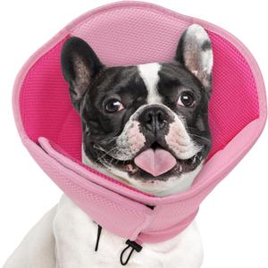 AOFITEE Dog Cone - Soft Dog Cone to Stop Licking, Comfy Cones for Dogs After Surgery, Adjustable Dogs Cones Collar Elizabethan Pet E-Collar for Medium Pets, Pet Recovery Collar, Pink Medium