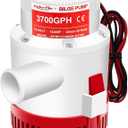 3700GPH Boat Bilge Pump,12V Submersible Bilge Pump with 1-1/2" Hose Outlet Plumbing Non Automatic for Marine, Boat, Yacht