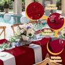 BRILLMAX 10 Pack Burgundy Tablecloths 60 x 102 Inch for 6ft Rectangle Tables - 150 GSM Polyester Fabric, 15" Standard Drop, Water, Stain & Wrinkle Resistant Cloth Cover for Wedding Dining Buffet