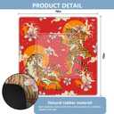WHCHJ Red Japanese Tiger Mahjong Mat 31.5 x 31.5 in, Oriental Traditional Japan Anti-Slip Noise-Reducing Mahjong Mat for Table Board, Games Tile Games, Poker and Cards