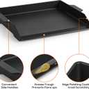 Onlyfire Universal Cast Iron Cooking Griddle, Nonstick Coating Griddle Flat Top Grill Plate with Extra High Sidewalls for Charcoal, Gas Grills and Range Oven, 18.5" x14"