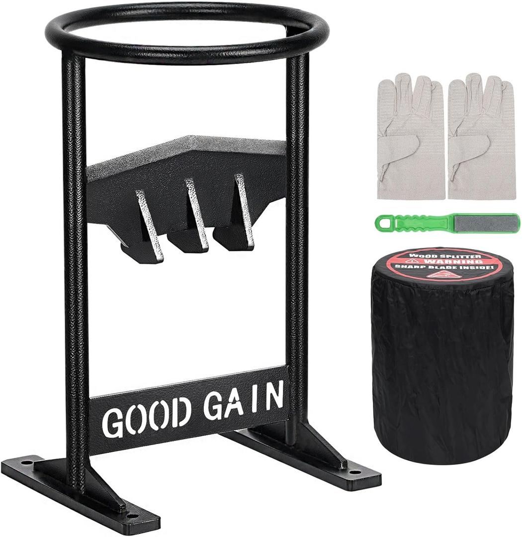 Kindling Splitter for Wood - Manual Log Splitter Heavy Duty | Wood Splitter Wedge with Waterproof Cover & Glove | Portable Firewood Cutter Tool for Outdoor Camping, Indoor Home, Stove, Fireplace