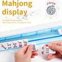 Ploomi American Mahjong Tiles Set, 166 White Tiles, 4 Color Racks & Pushers, Complete Western Mahjong Set with Blue Carrying Bag for Beginners & Experts