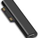 Surface Connect to USB C Charging Adapter (Basic Black, Connector only, 1 Pack), Compatible for Microsoft Surface Pro 7/6/5/4/3 Go 1/2 Laptop 4/3/2/1, Works with 45W 15V3A USBC Power Supply