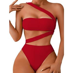 One Piece Swimsuit, Sexy Strappy Monokini, Size L(8-10)