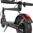 Electric Scooter with 430W Peak Motor for Adults, 10" Shock Absorbing Tires, Up to 17-Mile Range & 19MPH Speed Portable Folding Commuting E Scooter with Dual Breaking System, Seat Optional