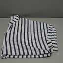 Plus-Size Women's Striped Blouse Spring Summer New Notched V-Neck Short Sleeve Decorative Buttons, 5xl