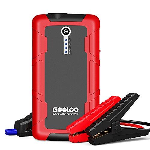 GOOLOO 600A Peak SuperSafe Car Jump Starter Portable Power Pack Auto Battery Booster Phone Charger With Dual Quick Charge Output