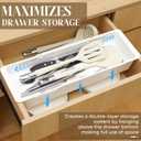 2 Pack Deep Drawer Organizer Bins, Sliding Drawer Organizer Bin Expandable and Adjustable Tray for Kitchen Utensils, BBQ Tools, Towels, Durable Plastic Sliding for Easy Storage(17.4-27.6")