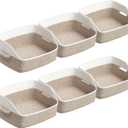 6 Pack Closet Storage Baskets for Organizing, Trapezoid Woven Baskets with Handles for Closets, Perfect for Toys, Clothes, Blankets, Cotton Rope Bins for Clothing Storage, 17.72''Lx14.17''Wx13.39''H