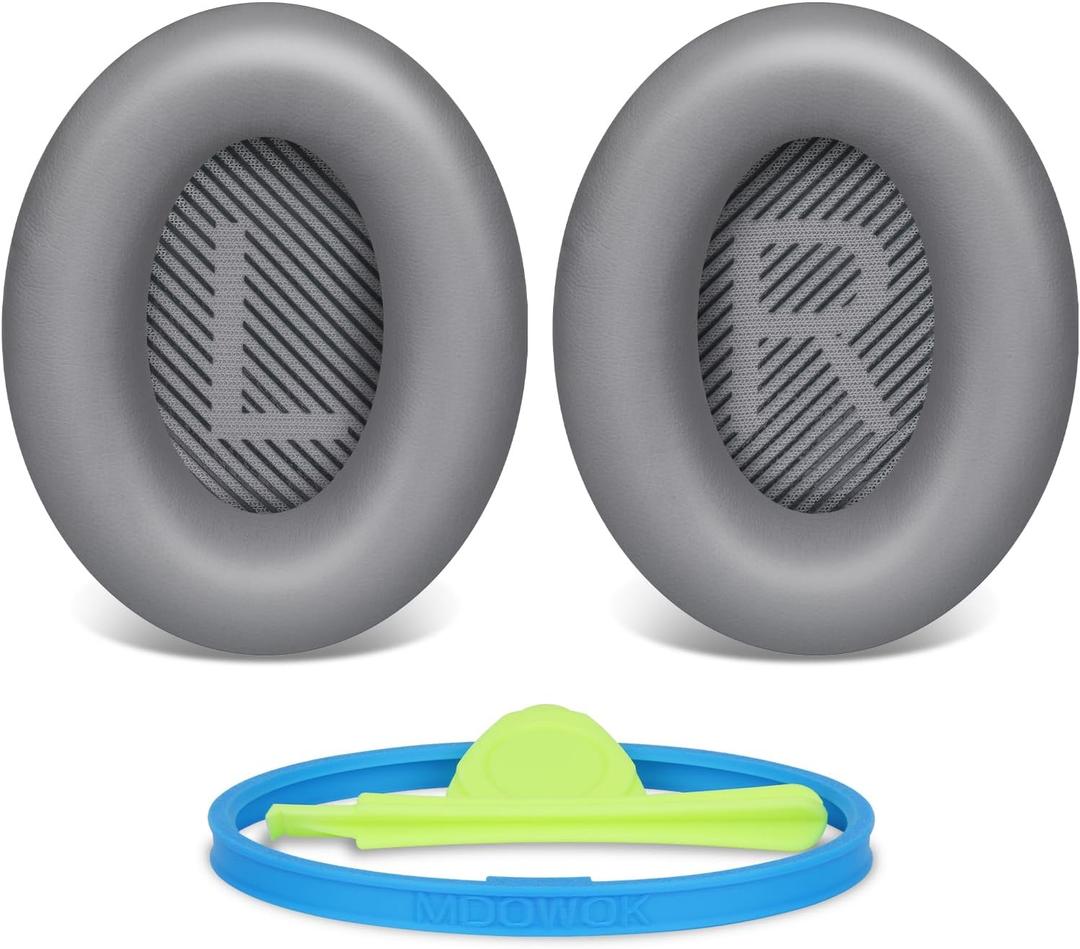 Replacement Earpads Cushions for Bose QuietComfort35&35ii(QC35 II & QC35) Silver Headphones - Professional Positioning Tools Included, Noise-Isolating Memory Foam & Breathable Leather (Grey) Replacement Earpads Cushions for Bose QuietComfort35&35ii(QC35 II & QC35) Silver Headphones - Professional Positioning Tools Included, Noise-Isolating Memory Foam & Breathable Leather (Grey)