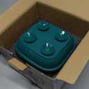 Babelio 8'' Toddler Porcelain Plates with Silicone Suction Sleeves, Lead & BPA Free, Divided, Microwave & Dishwasher Safe, Stay Put, Suitable for Kids, 3 Pack (1-Blue/Matcha Green/Red)