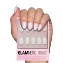Glamnetic Press On Nails - White Swan | Opaque Classic Off White Short Oval Fake Nails, Salon Quality | 15 Sizes - 30 Nail Kit with Glue
