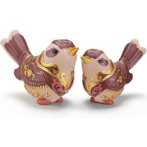 Novabright 2 Pcs Boho Bird Figurines Home Decor Retro Animal Statues Decorative Birds Statue Sculpture Trinkets for Shelf Decor Living Room Bedroom Office Bookshelf Desktop Bird Lovers Collection