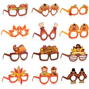 Fall Thanksgiving Party favors, 24 Pack Turkey Thanksgivings Glasses Photo Props Holiday Eyeglasses Frames Thanksgiving Accessories Gifts for Adult Fall Thanksgiving Harvest Party Decorations