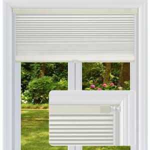 Cordless Cellular Shades, No Drill No Tools Light Filtering Honeycomb Shades, Pleated Blinds for Windows, Easy to Install, Light Cream 34" W x 48" H
