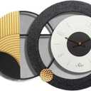 A Practical Vintage Wall Clock, an Artificial Clock, Suitable for Living Room Home Decoration Suitable for Kitchen, Living Room or Office(Black Gold Rhythm)