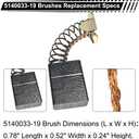 5140033-19 Replacement Table Saw Carbon Brushes Set Compatible with DEWALT DW745, dwe7491,DWE7491RS, DWE7480, DWE7490X,DWE7499GD, DW745-AR, DW745-B2 Table Saw