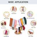 Headband Holder Organizer with 6 Branches Wooden Scrunchie Display Hanger with Bottom Bracket for Hair Hoop Hairband Jewelry Claw Clips Perfect Gifts for Girls and Women(White)