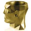 2 x CONCRETTE Apollo Head Planter, Unique Novelty Flower Pot, Sculpture, Home or Garden Decor, Indoor/Outdoor (Classic Gold)