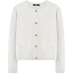 LILLUSORY Women Cardigan Sweaters Fall Outfit Clothes Fashion Cropped Jackets Trendy 2026 Casual Long Sleeve Tops, White Medium