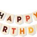 Boho Felt Happy Birthday Banner - Bohemian Birthday Party Decorations,Boy Girl Birthday Felt Banner,Boho Happy Birthday Garland, Window Door Mantels Easy To Hang Decor