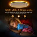 15 Inch LED Flush Mount Ceiling Light with Remote, 36W 3600LM 1800K/2700K/4000K/6500K Dimmable Ceiling Light with Night Light Low Profile Ceiling lights for Bedroom, Dining Room, Living Room-White