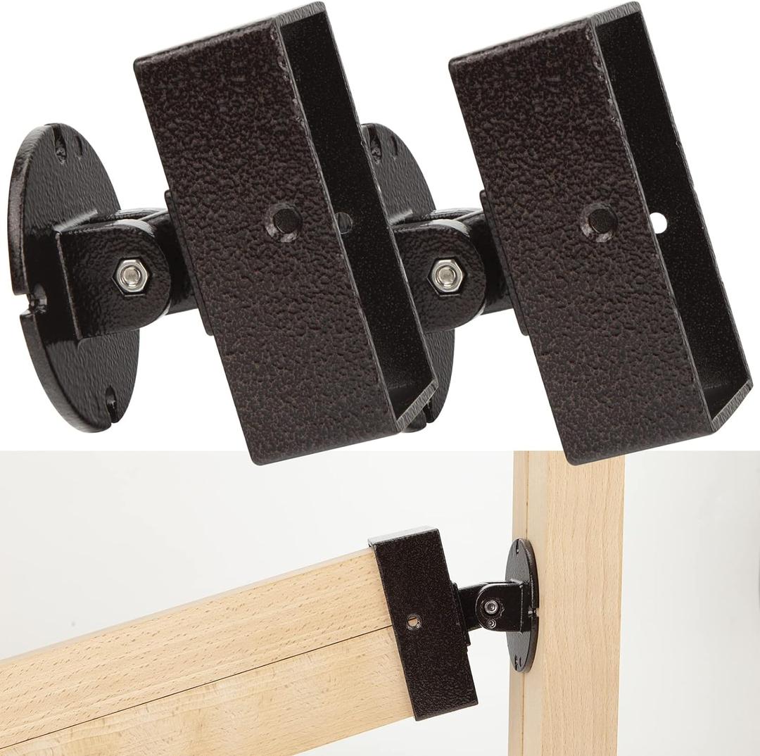 Swivel Rail Connector Bracket 2Set, 3.6X1.6" Aluminium Alloy Rectangular Angled Stairs Handrail Balusters Support Mount for Fence Deck Porches Pavilions Pergolas