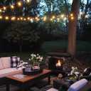 Solar String Lights, Waterproof and Shatterproof LED Outdoor Solar Light with 25 G40 Bulbs, 27 Ft Long Umbrella Sting Lights Patio Lights