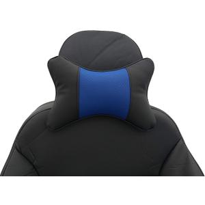 Car Neck Pillows 2pcs Pack Car Headrest Pillow Pu Leather Car Cervical Pillows for Traveling Car Pillows Filled by Fiber (Black) (Black Blue)